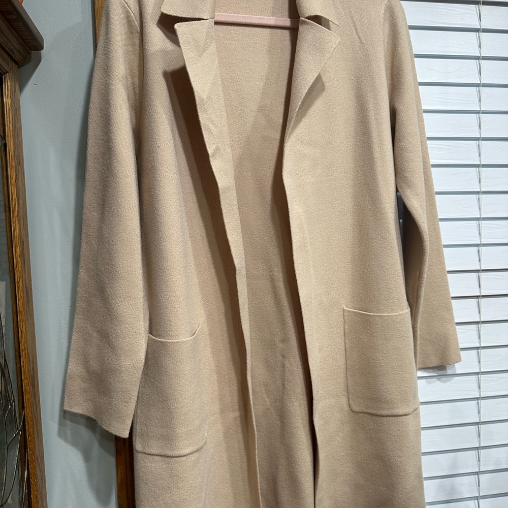 Elegant Tan Trench Coatigan